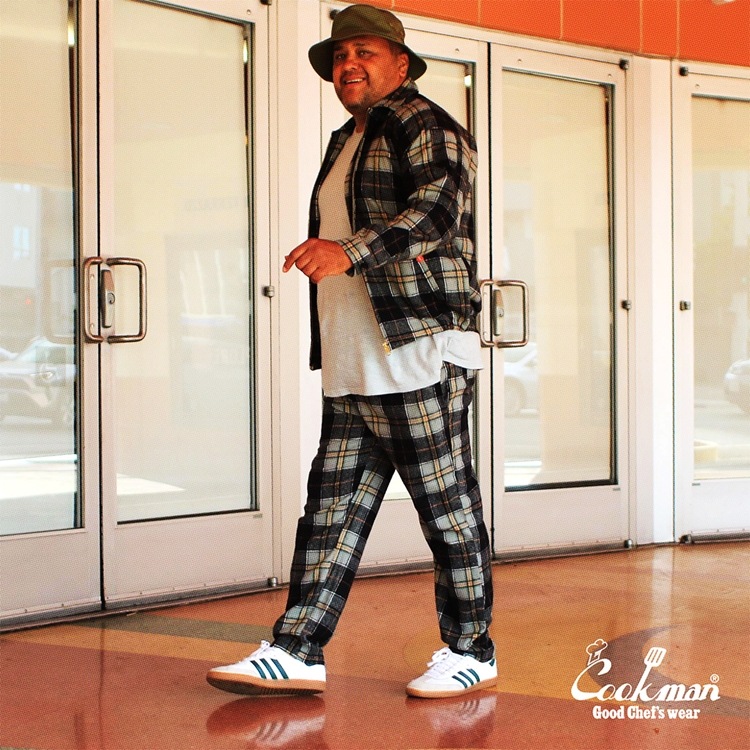 եѥ Chef Pants Woolmix Tartan Canadian Black