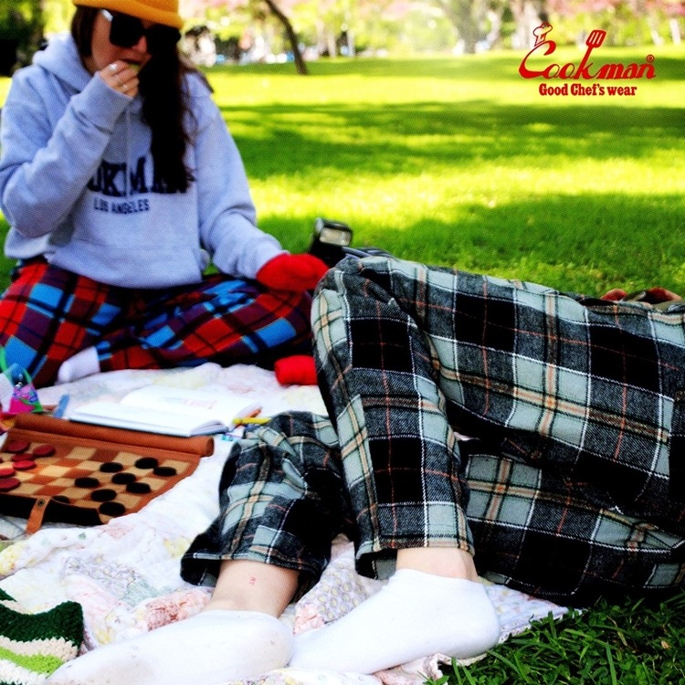 եѥ Chef Pants Woolmix Tartan Canadian Black