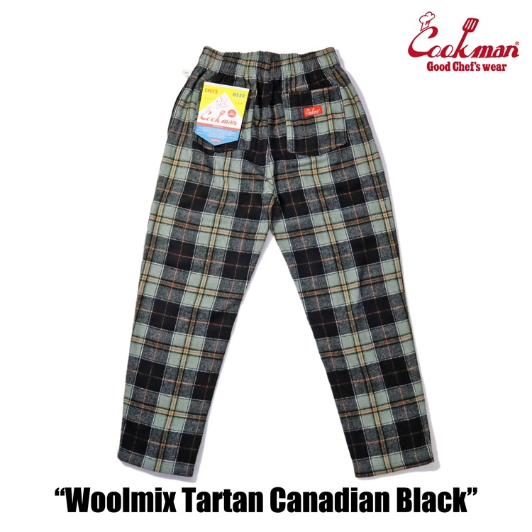 եѥ Chef Pants Woolmix Tartan Canadian Black