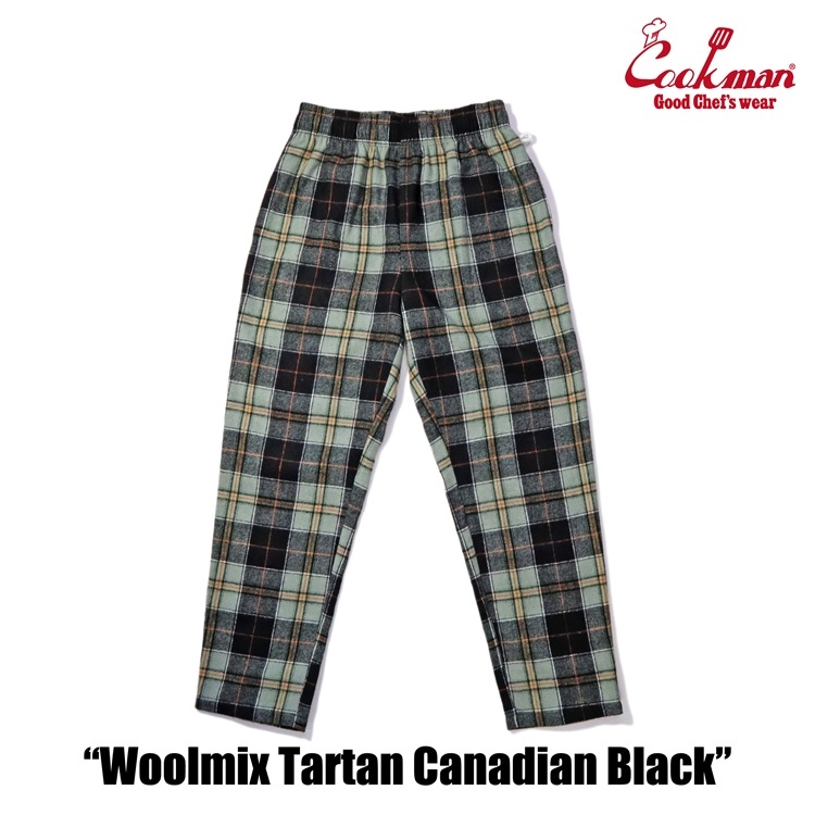 եѥ Chef Pants Woolmix Tartan Canadian Black
