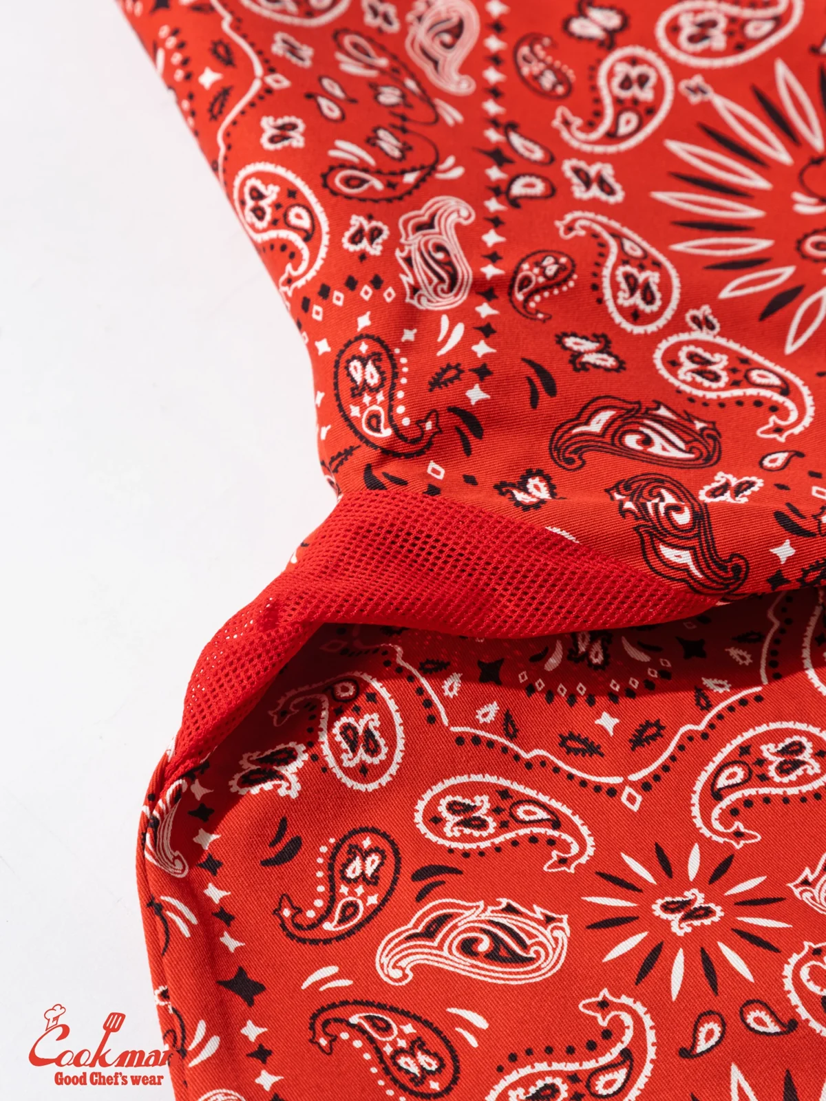 �����ե����� Chef Coat Long Sleeve Vented Paisley Red