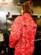 �����ե����� Chef Coat Long Sleeve Vented Paisley Red
