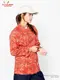 �����ե����� Chef Coat Long Sleeve Vented Paisley Red