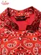 �����ե����� Chef Coat Long Sleeve Vented Paisley Red