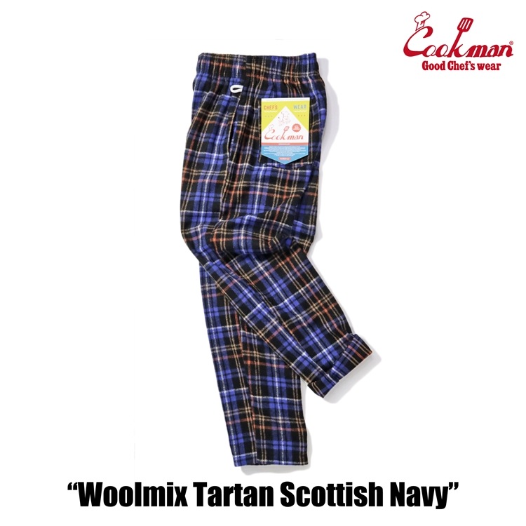 եѥ Chef Pants Woolmix Tartan Scottish Navy