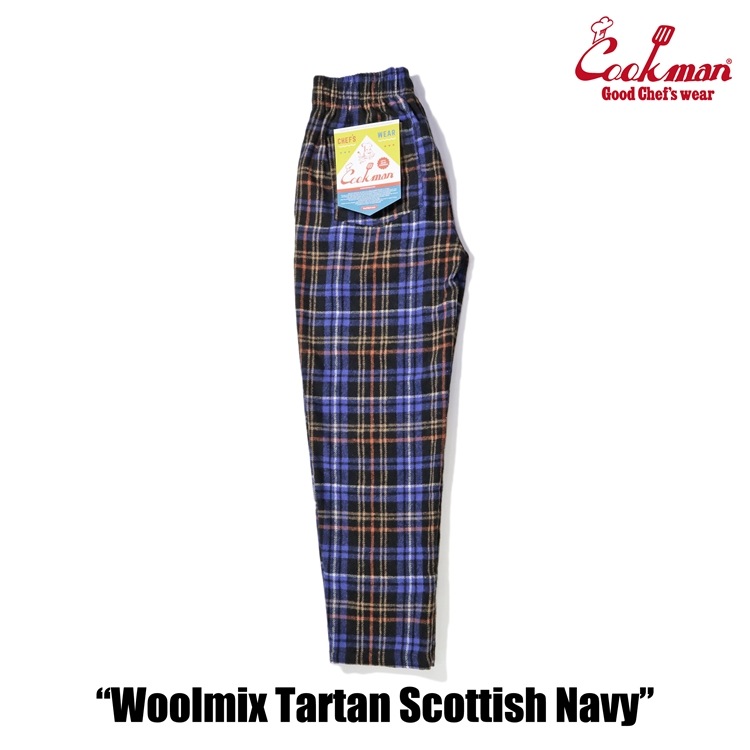 եѥ Chef Pants Woolmix Tartan Scottish Navy