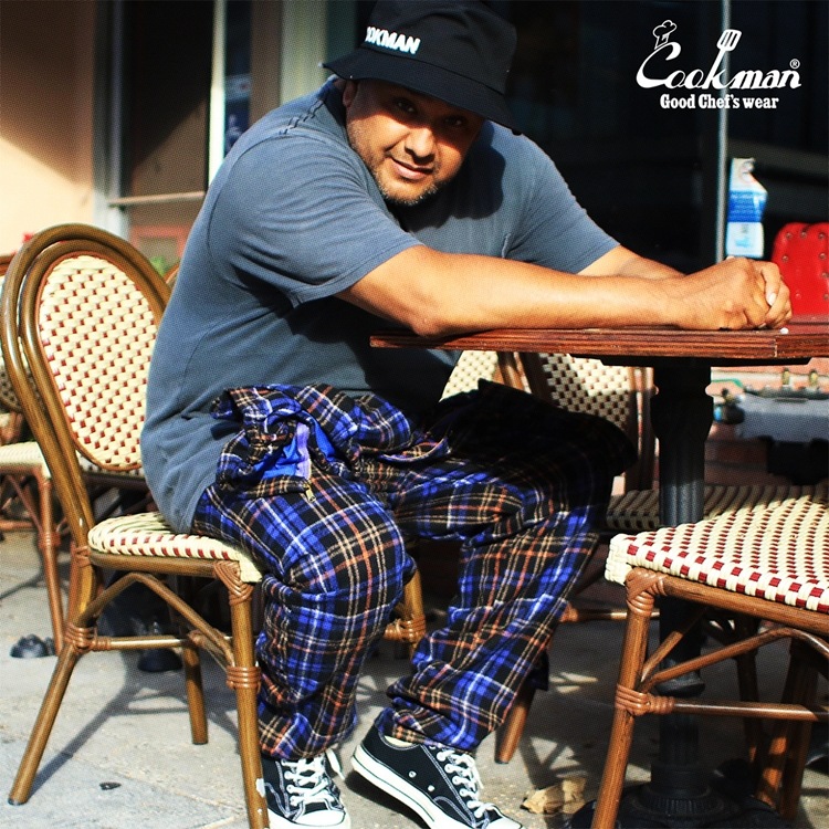 եѥ Chef Pants Woolmix Tartan Scottish Navy