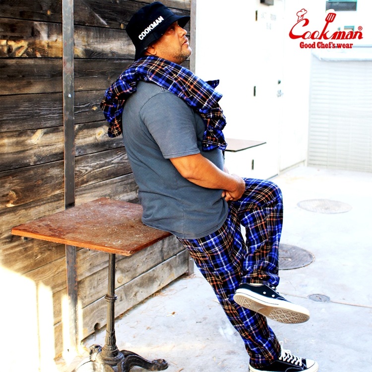 եѥ Chef Pants Woolmix Tartan Scottish Navy