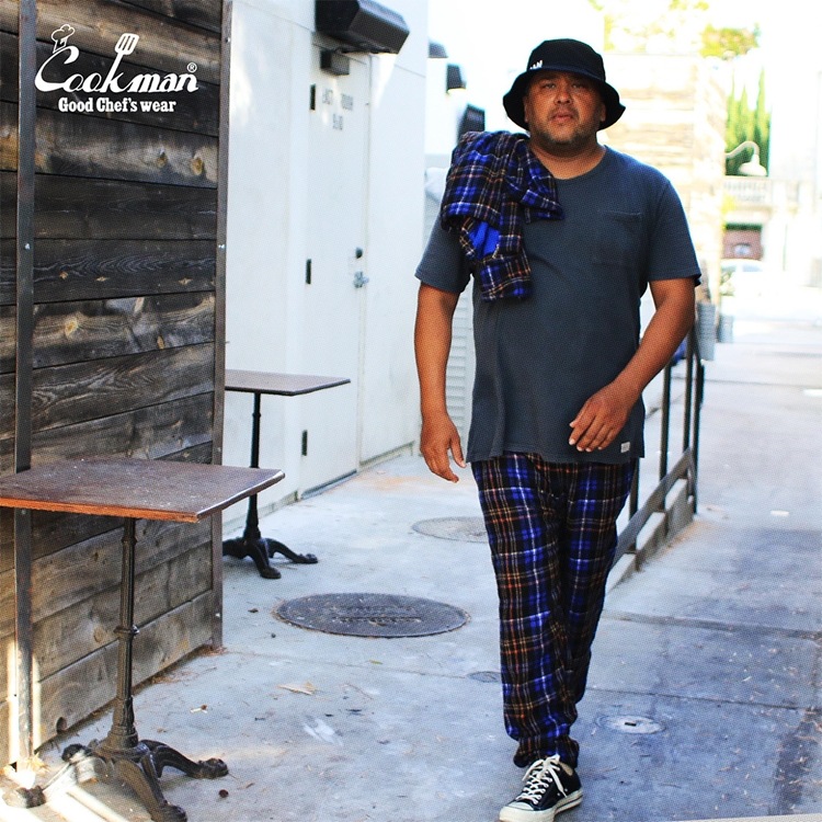 եѥ Chef Pants Woolmix Tartan Scottish Navy