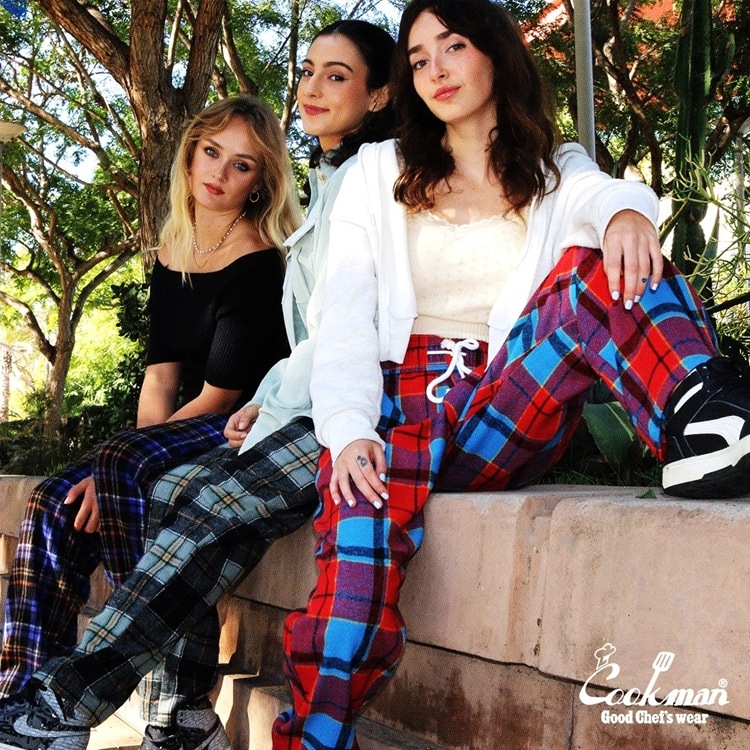 եѥ Chef Pants Woolmix Tartan Scottish Navy