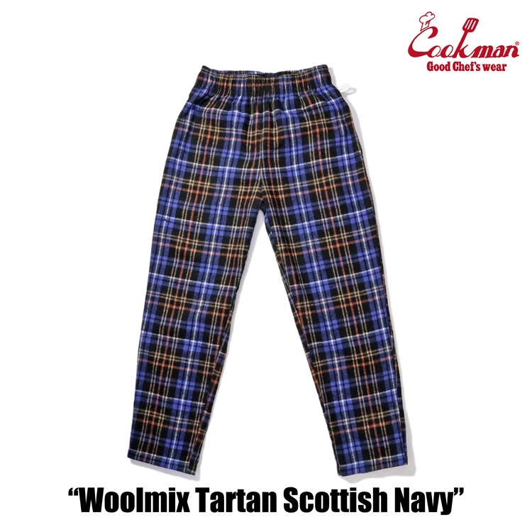 եѥ Chef Pants Woolmix Tartan Scottish Navy