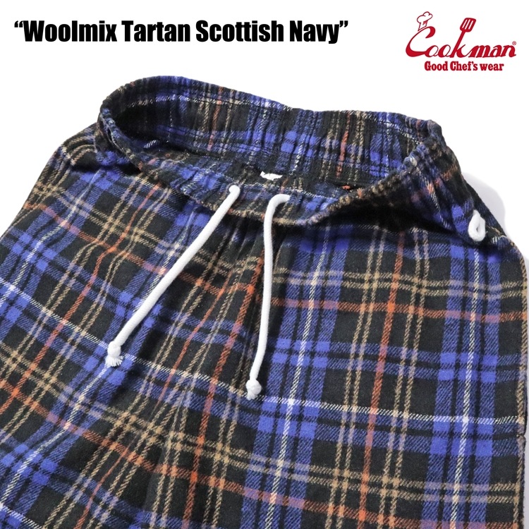 եѥ Chef Pants Woolmix Tartan Scottish Navy