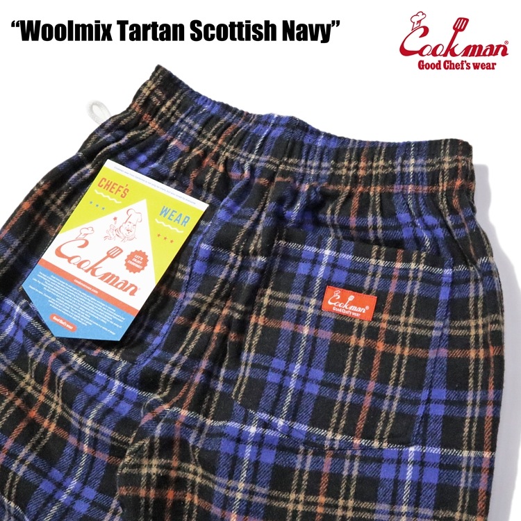 եѥ Chef Pants Woolmix Tartan Scottish Navy