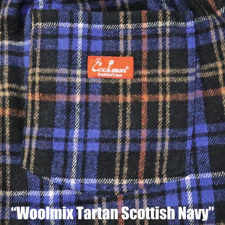 եѥ Chef Pants Woolmix Tartan Scottish Navy