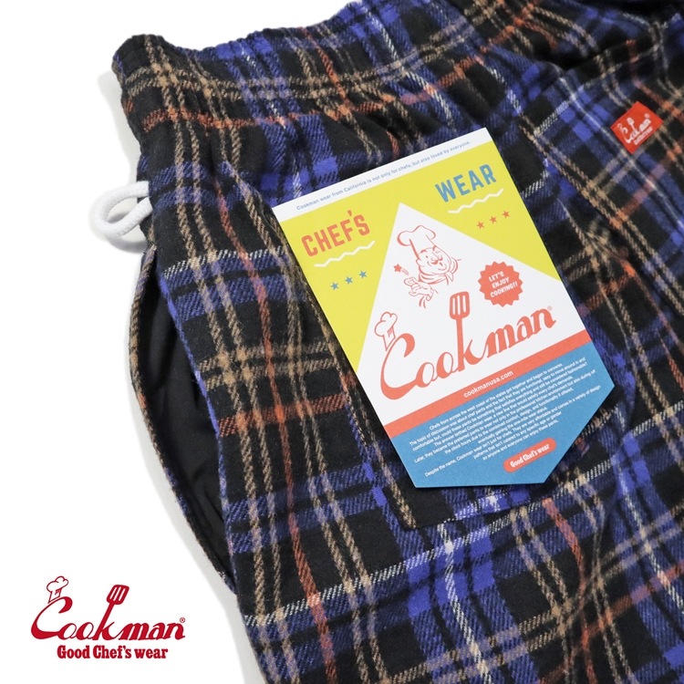 եѥ Chef Pants Woolmix Tartan Scottish Navy