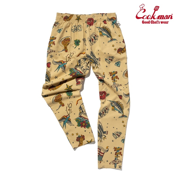 �����եѥ�� Chef Pants Old Tattoo Beige Plus Size