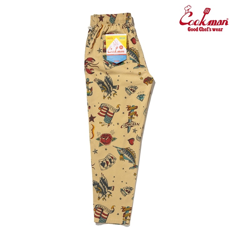 �����եѥ�� Chef Pants Old Tattoo Beige Plus Size