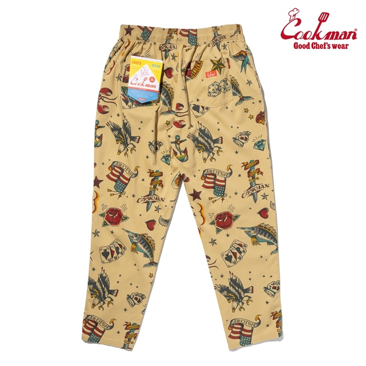 �����եѥ�� Chef Pants Old Tattoo Beige Plus Size