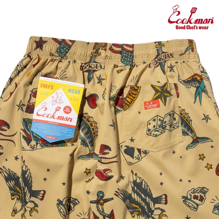 �����եѥ�� Chef Pants Old Tattoo Beige Plus Size