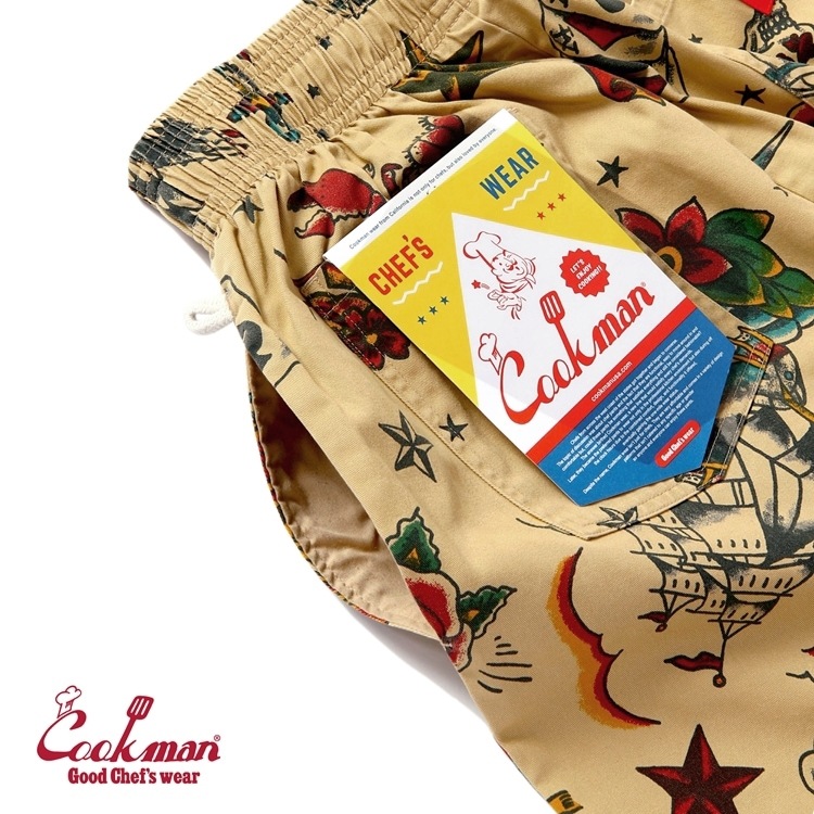 �����եѥ�� Chef Pants Old Tattoo Beige Plus Size