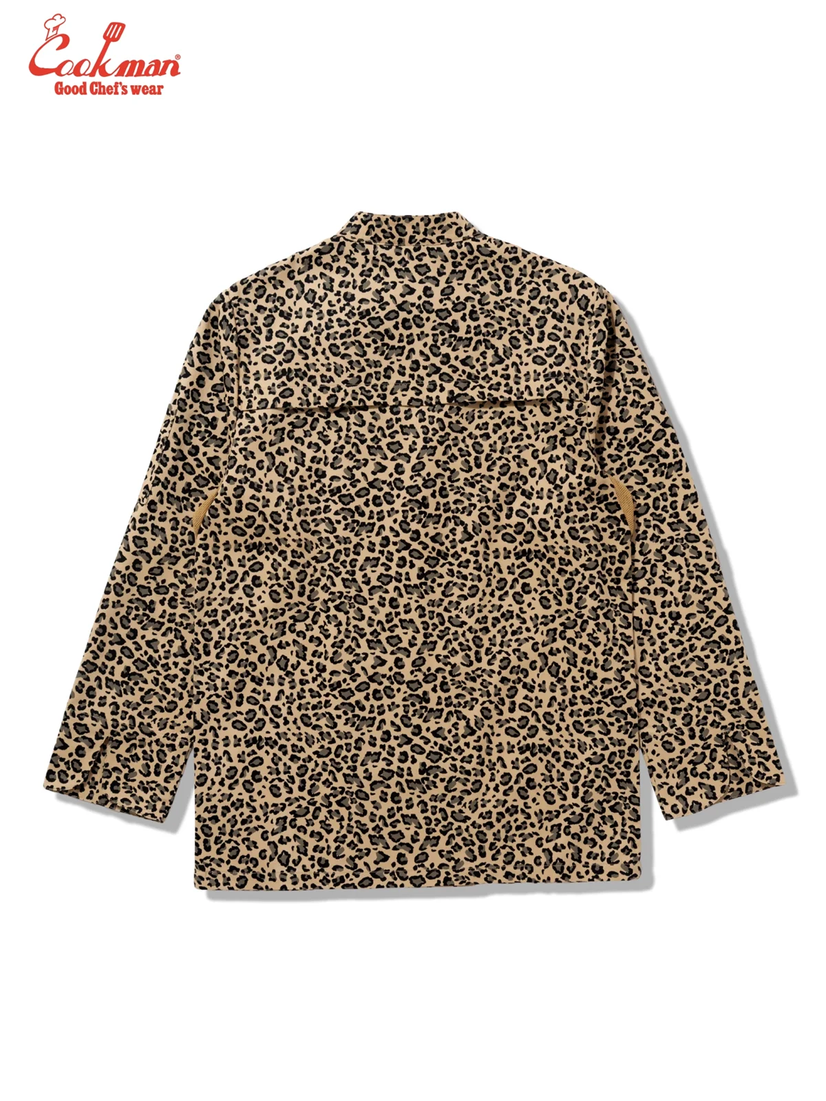 �����ե����� Chef Coat Long Sleeve Vented Leopard Beige