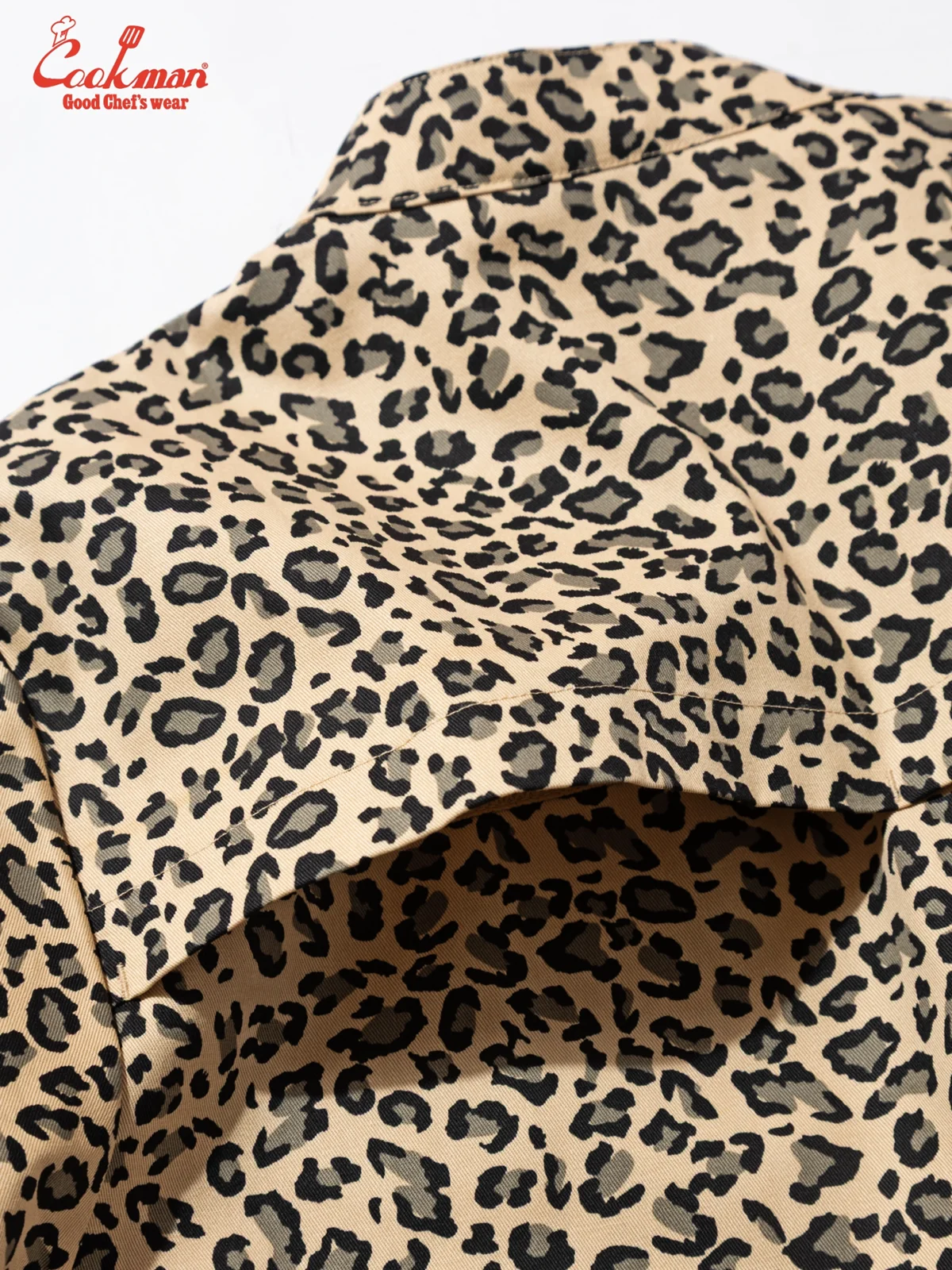 �����ե����� Chef Coat Long Sleeve Vented Leopard Beige