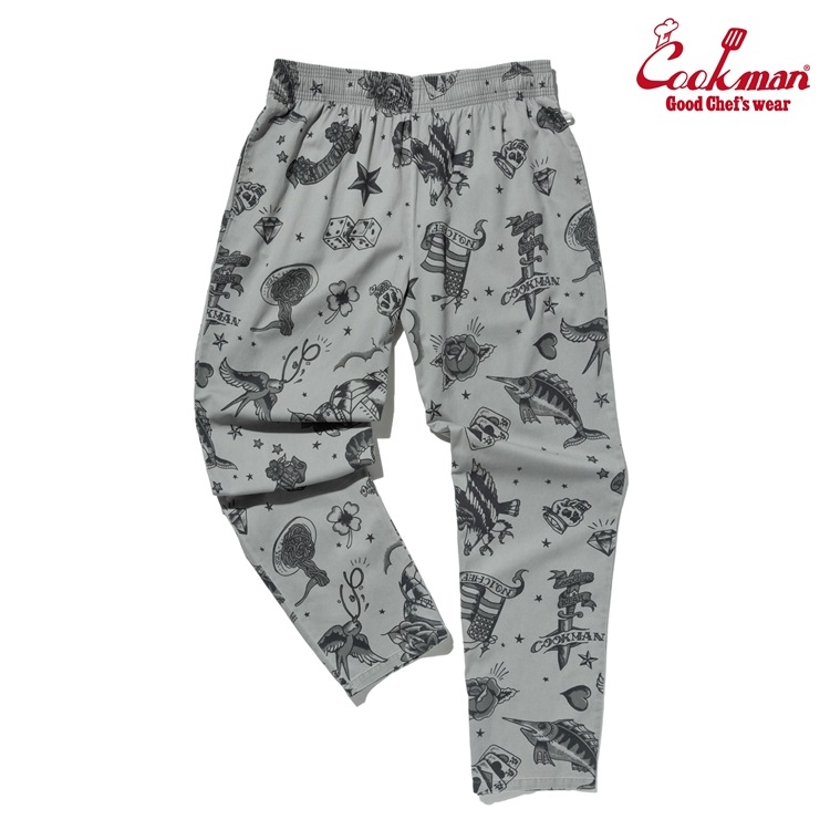 �����եѥ�� Chef Pants Old Tattoo Gray Plus Size