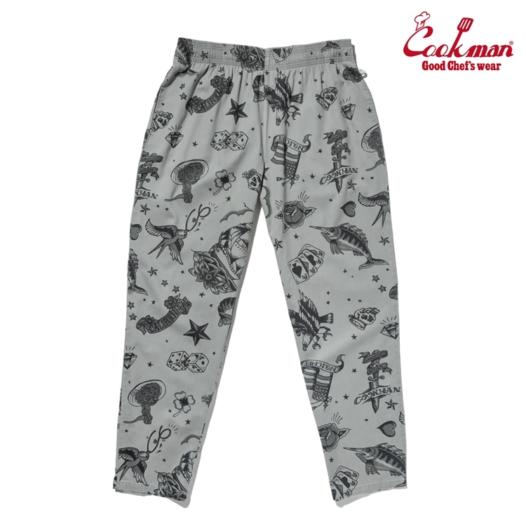 �����եѥ�� Chef Pants Old Tattoo Gray Plus Size