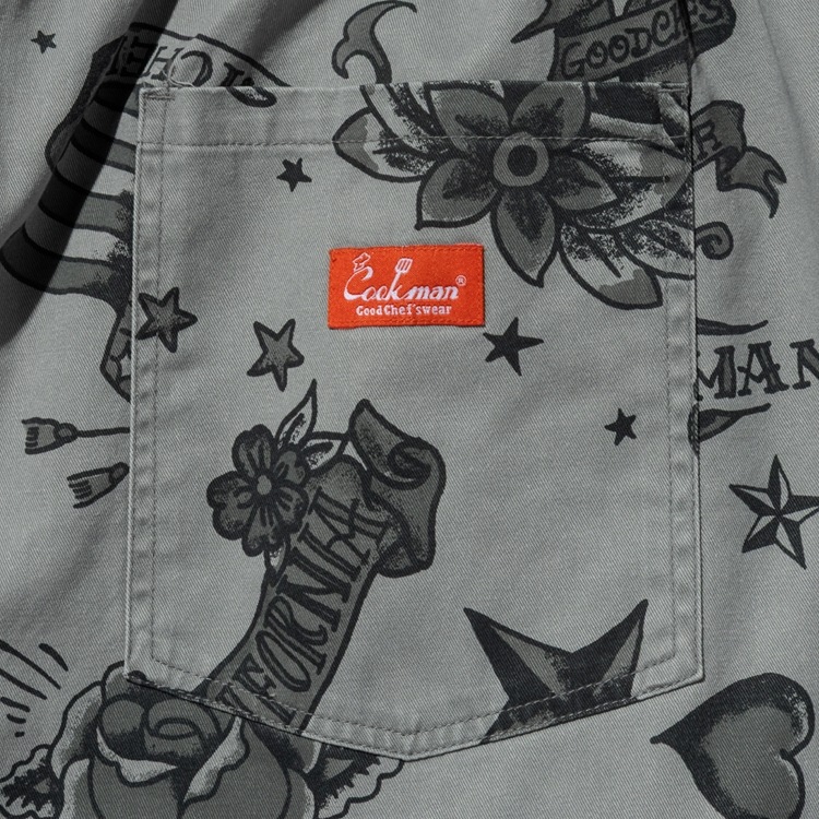 �����եѥ�� Chef Pants Old Tattoo Gray Plus Size