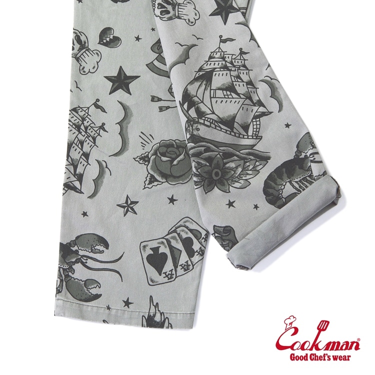 �����եѥ�� Chef Pants Old Tattoo Gray Plus Size