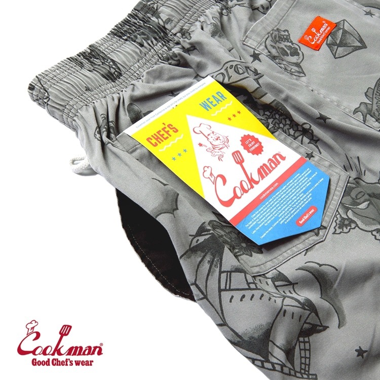�����եѥ�� Chef Pants Old Tattoo Gray Plus Size