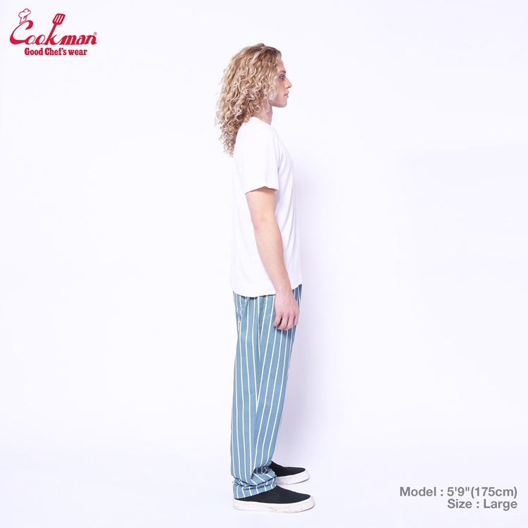 եѥ Chef Pants Stripe Malibu Blue