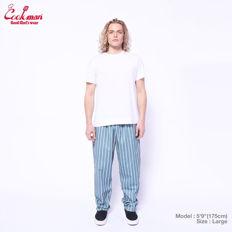 եѥ Chef Pants Stripe Malibu Blue