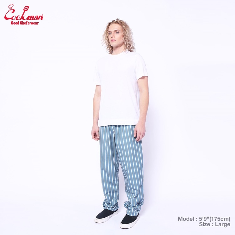 եѥ Chef Pants Stripe Malibu Blue