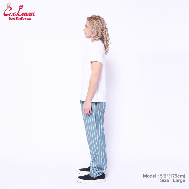 եѥ Chef Pants Stripe Malibu Blue