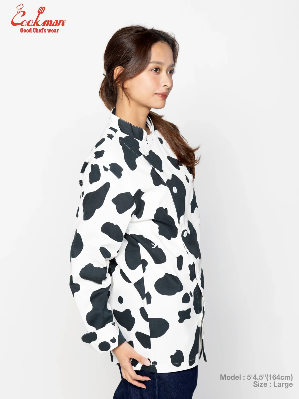 �����ե����� Chef Coat Long Sleeve Vented Cow White