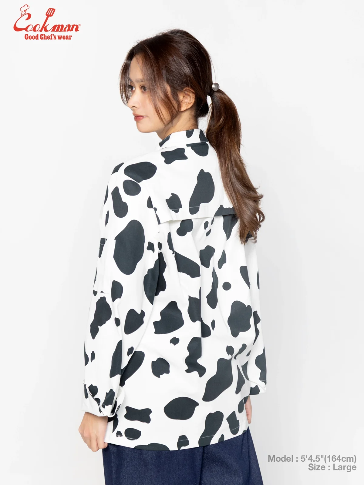 �����ե����� Chef Coat Long Sleeve Vented Cow White