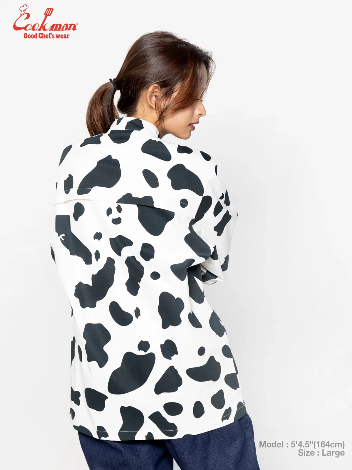 �����ե����� Chef Coat Long Sleeve Vented Cow White