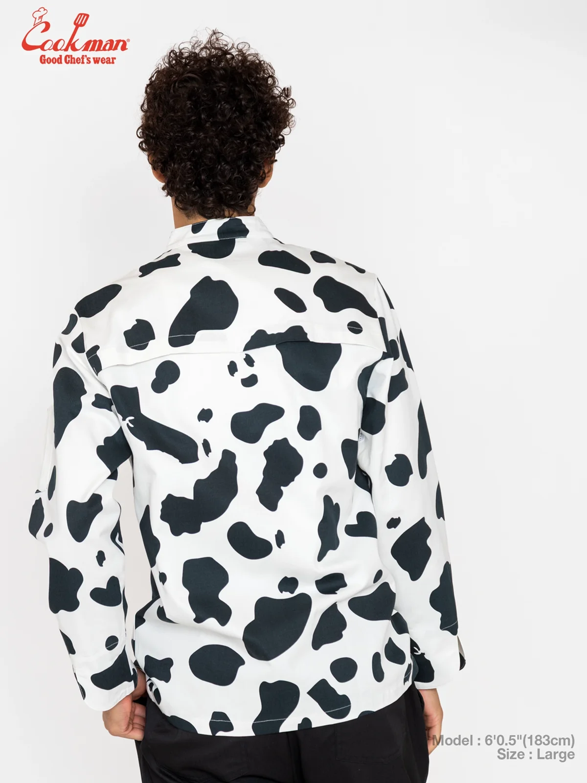 �����ե����� Chef Coat Long Sleeve Vented Cow White