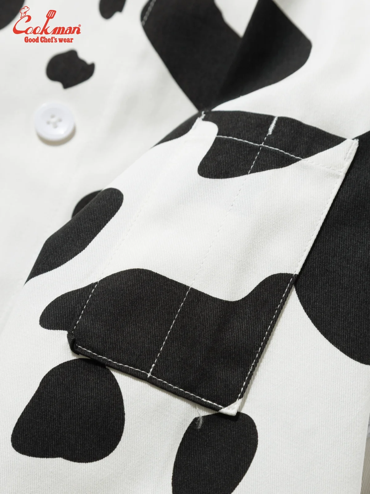 �����ե����� Chef Coat Long Sleeve Vented Cow White