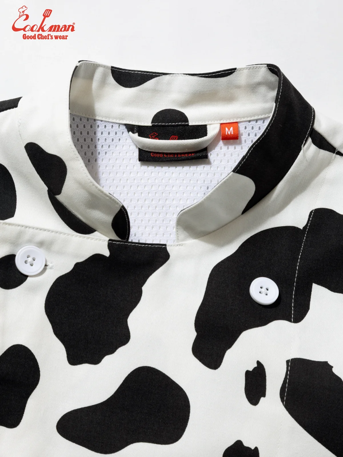 �����ե����� Chef Coat Long Sleeve Vented Cow White