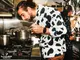 �����ե����� Chef Coat Long Sleeve Vented Cow White