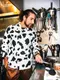 �����ե����� Chef Coat Long Sleeve Vented Cow White