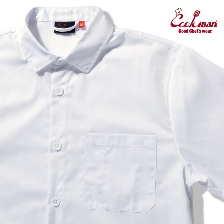 ����� Busboy Shirts Short Sleeve Mesh Back White