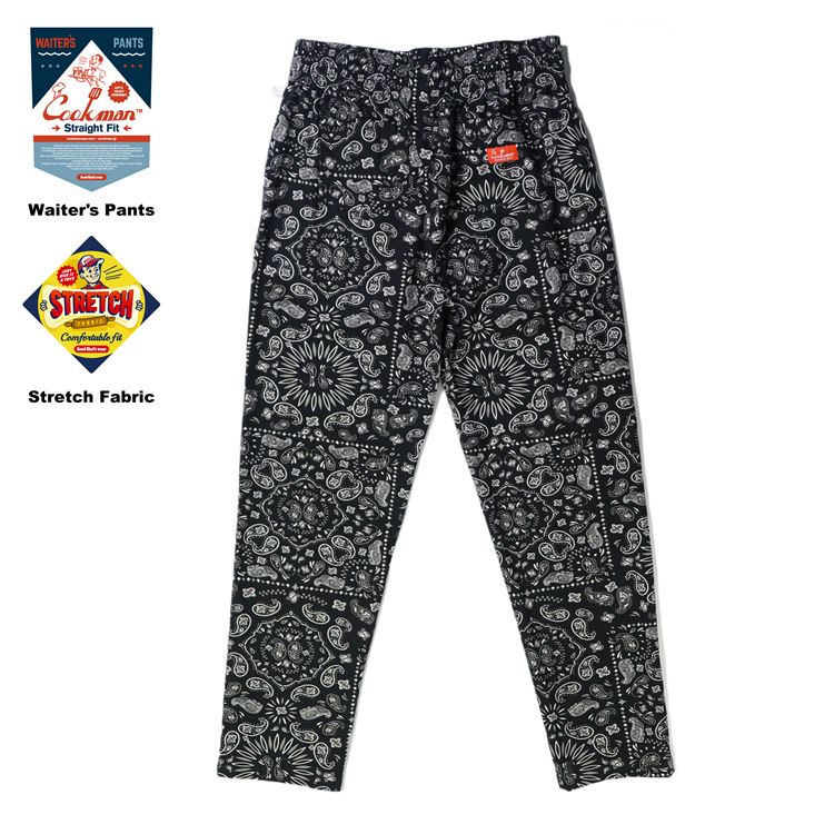 ѥ Waiter's Pants Paisley Black