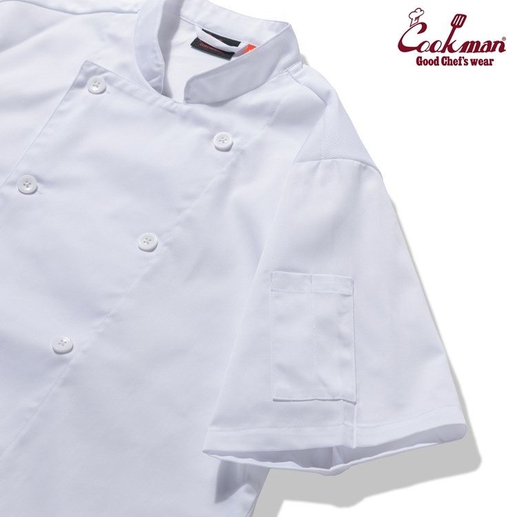 �����ե����� Chef Coat Short Sleeve Mesh Back White