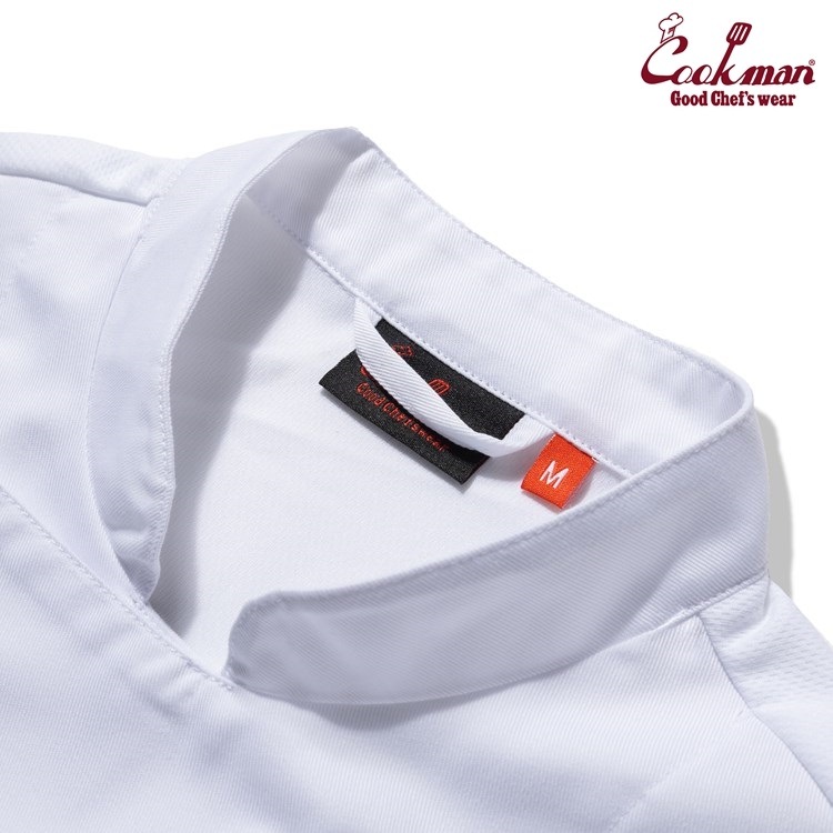 �����ե����� Chef Coat Short Sleeve Mesh Back White