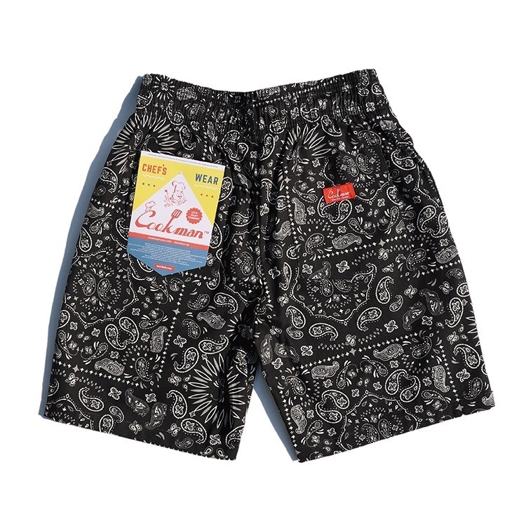 եѥ Chef Pants Short Paisley Black