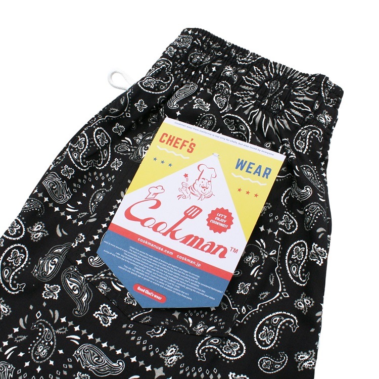 եѥ Chef Pants Short Paisley Black