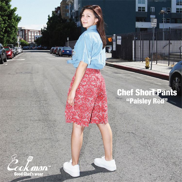 եѥ Chef Pants Short Paisley Red